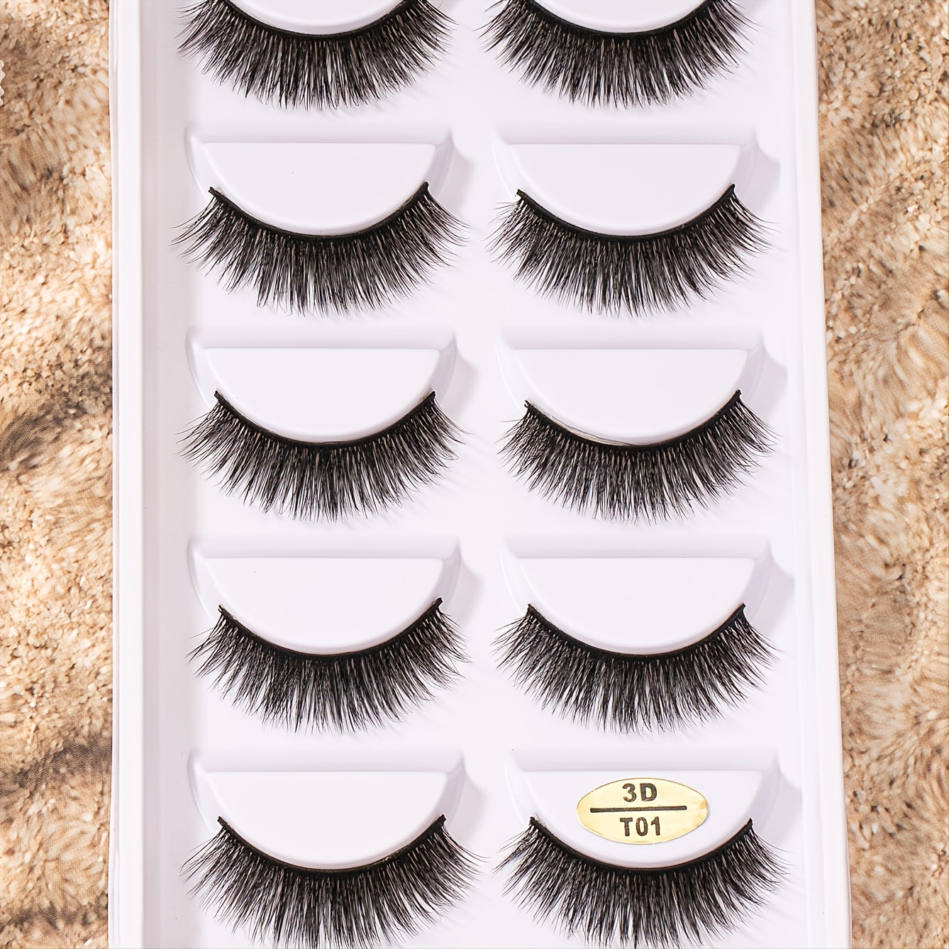 5 Pairs of Natural-Looking 3D Mink False Eyelashes - Fluffy, Wispy & Long-Lasting!