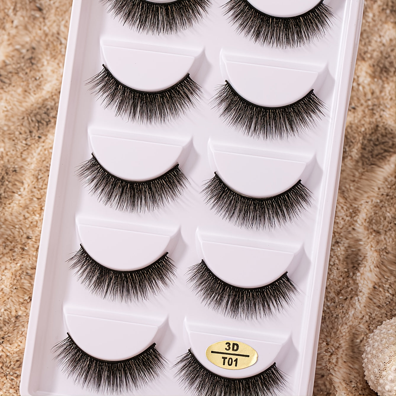 5 Pairs of Natural-Looking 3D Mink False Eyelashes - Fluffy, Wispy & Long-Lasting!