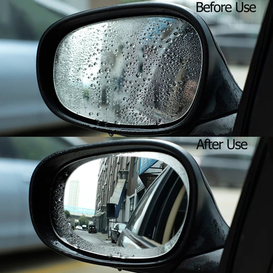 Keep Your Car Rear Lenses Clear & Protected in Rainy Weather with These 2pcs Anti-Rain Clear Film Stickers!