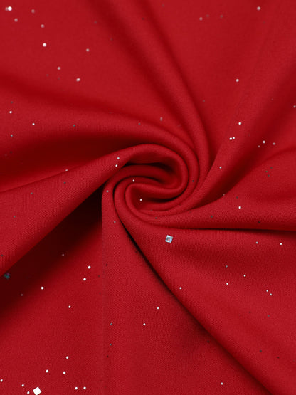 Women's Dresses Red Solid Ruffle Trim Dresses For Party Dressing