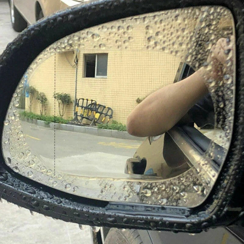 Keep Your Car Rear Lenses Clear & Protected in Rainy Weather with These 2pcs Anti-Rain Clear Film Stickers!