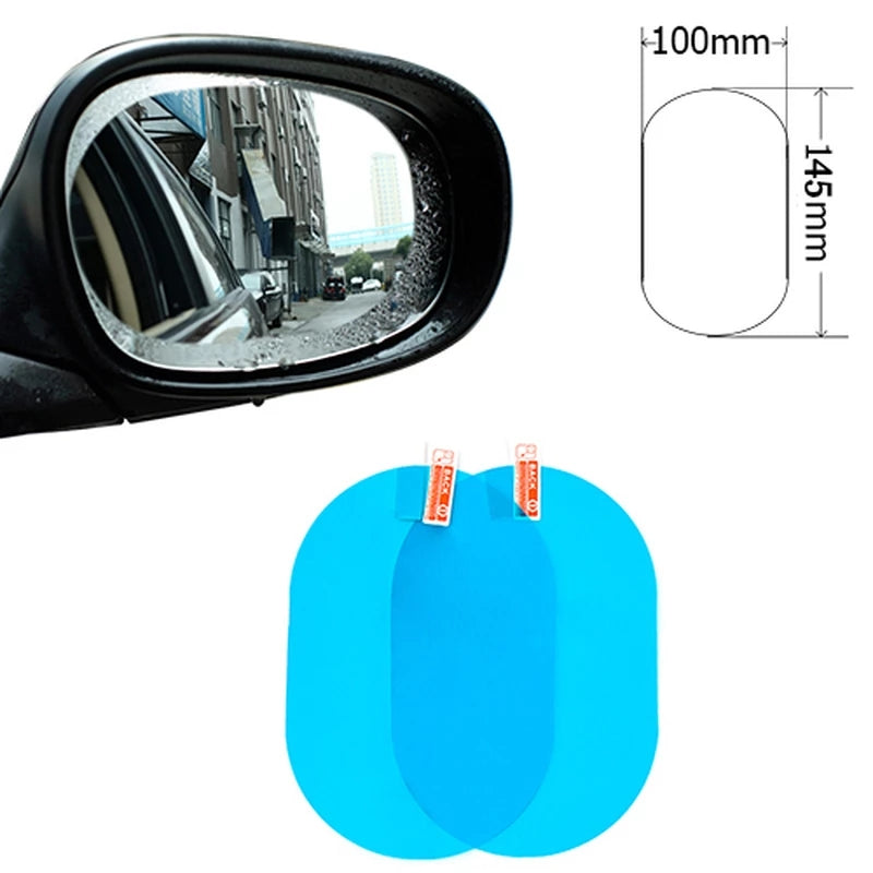 Keep Your Car Rear Lenses Clear & Protected in Rainy Weather with These 2pcs Anti-Rain Clear Film Stickers!